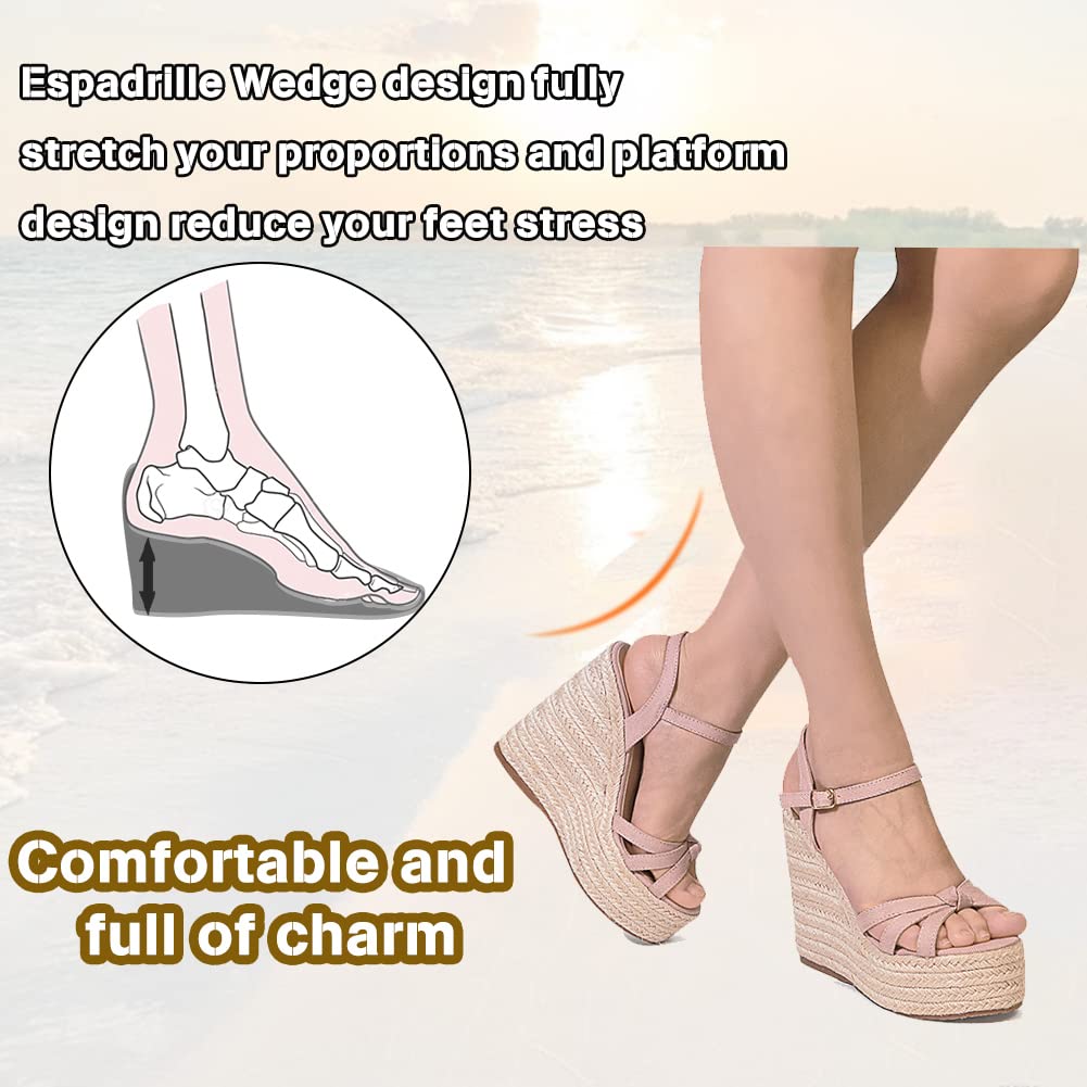 **Mikarka Women's Platform Ankle Strap Sandals - Open Toe Espadrille Wedge Shoes for Casual Summer Outings, Beach Vacations & Daily Wear**