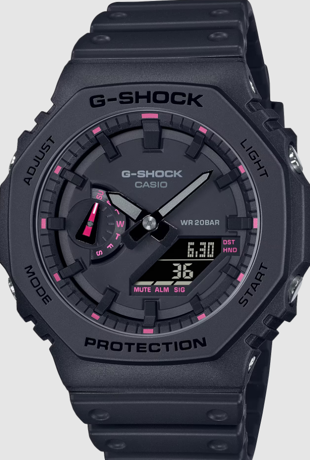 G Shock GA 2100P-1A Analog Digital Black Men's Watch - Durable Sports & Outdoor Adventure Timepiece