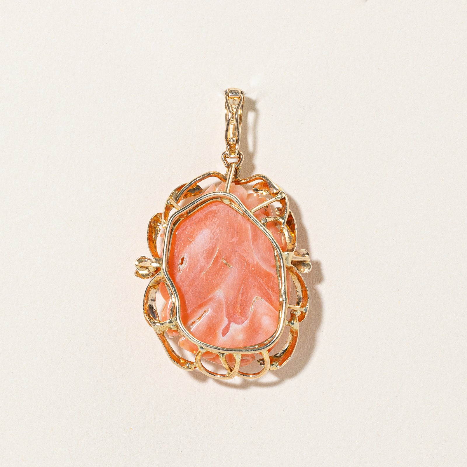 4.00ct Coral Flower Pendant Necklace - Handcrafted Jewelry for Women, Elegant Gift for Birthday, Anniversary & Valentine's Day | Perfect for Weddings, Parties & Special Occasions