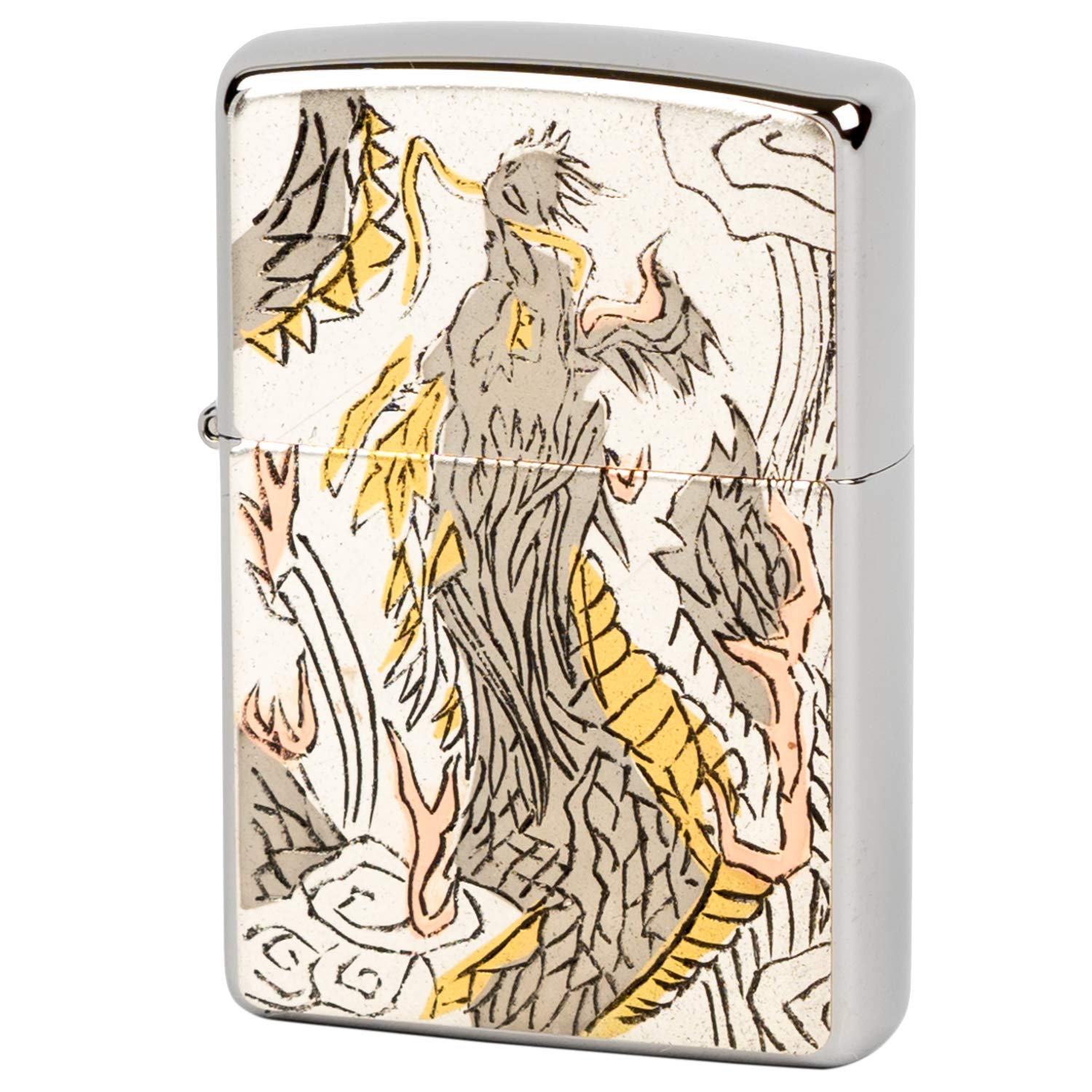 Zippo Flying Dragon Ryu Japanese Limited Edition Electroplated Oil Lighter - Collectible Windproof Lighter for Outdoor Camping, Hiking & Everyday Carry