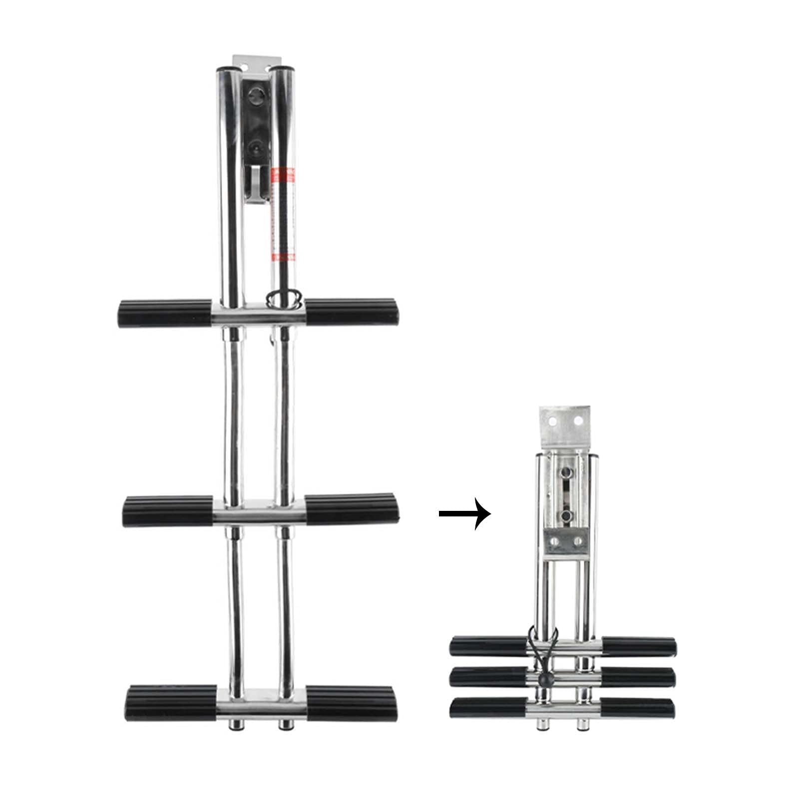 3-Step Telescoping Boat Boarding Ladder - Heavy Duty Marine Swim Platform Ladder with Dual Vertical Telescopic Design for Easy Diving & Boarding | Transom Mount | Perfect for Fishing, Swimming & Water Sports
