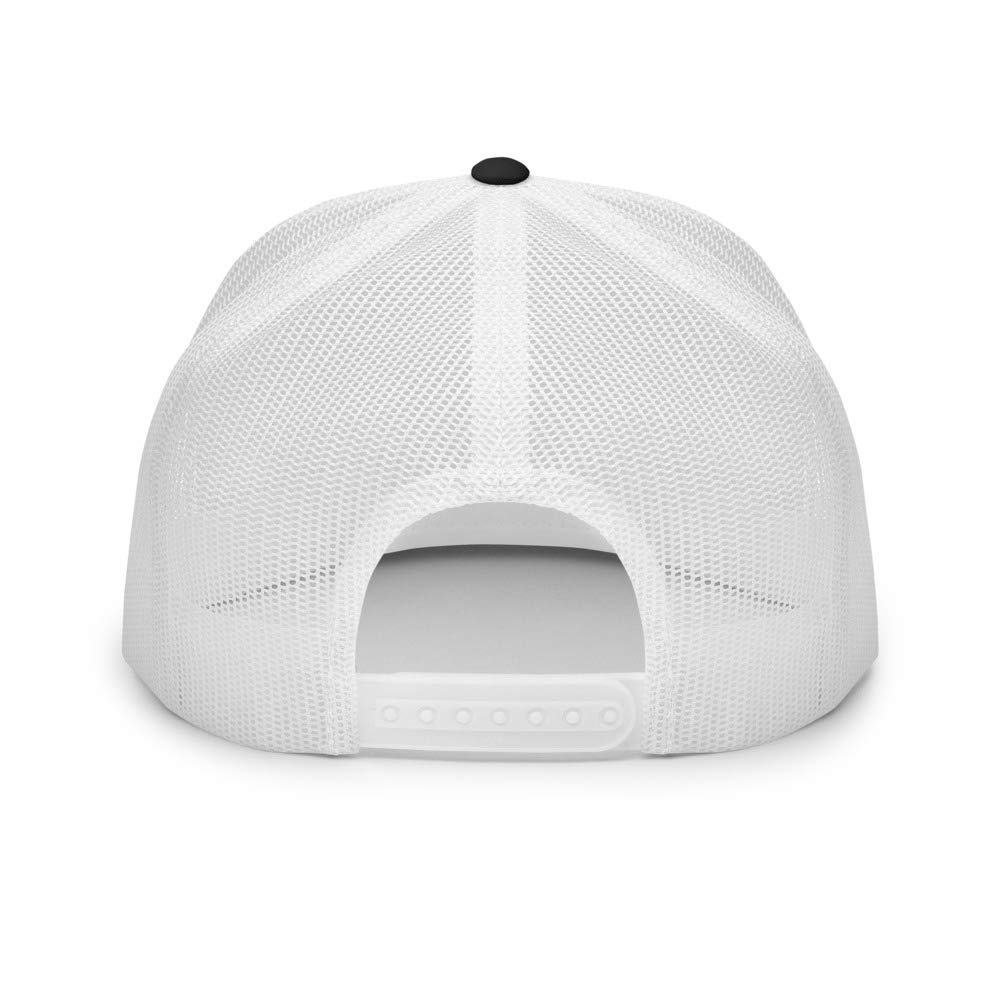 High Crown Trucker Hat Flat Bill - Embroidered Adjustable Snapback Baseball Cap for Men & Women - Perfect for Outdoor, Sports & Casual Wear