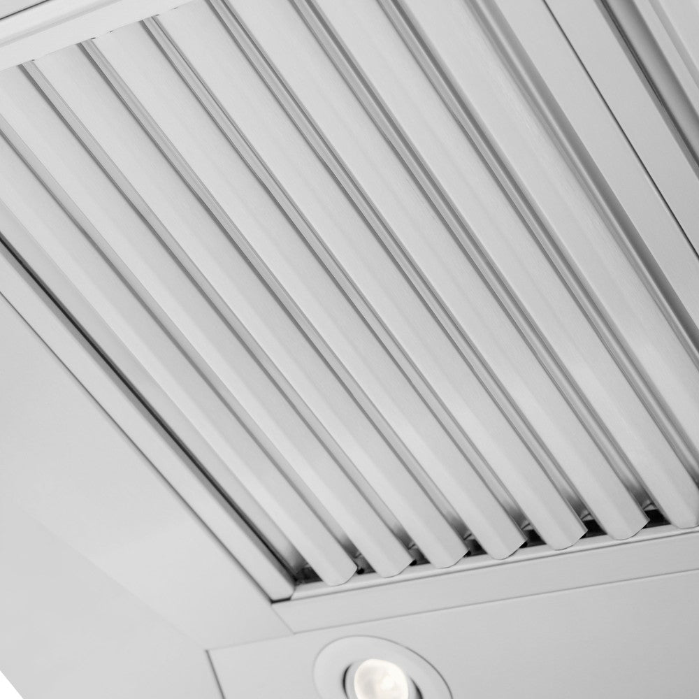 ZLINE Convertible Professional Wall Mount Range Hood - 36 Inch Stainless Steel Kitchen Vent Hood with LED Lights & Powerful Exhaust Fan - Perfect for Modern Kitchens & Open Concept Homes