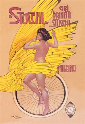 Peel & Stick Wall Decal - Emilio Malerba Gian Bicycle Art Sticker (24x36 inches) | Removable Vinyl Wall Art for Home, Office & Nursery Decor