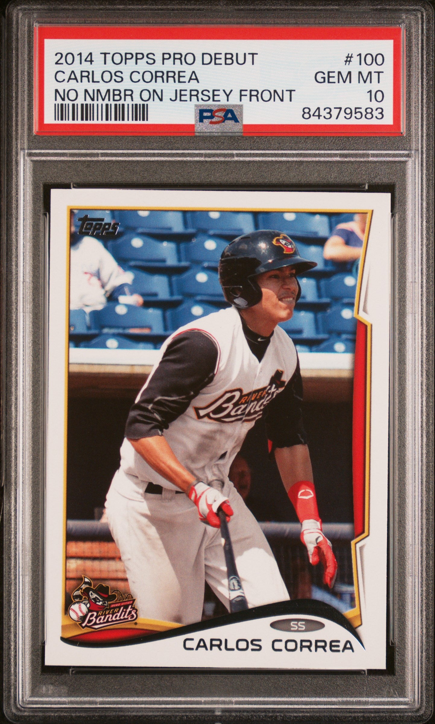 2014 Topps Pro Debut Carlos Correa Rookie Card #100 PSA 10 Gem Mint - Perfect for Baseball Collectors & Houston Astros Fans - Display in Home, Office, or Sports Memorabilia Collection