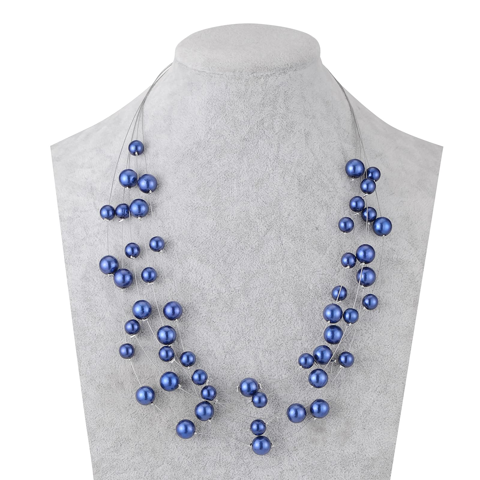 FULU AUTUMN Women's Multi-Strand Layered Pearl Choker Necklace - Elegant Beaded Jewelry for Weddings, Parties & Special Occasions | Perfect Gift for Brides, Bridesmaids & Formal Events