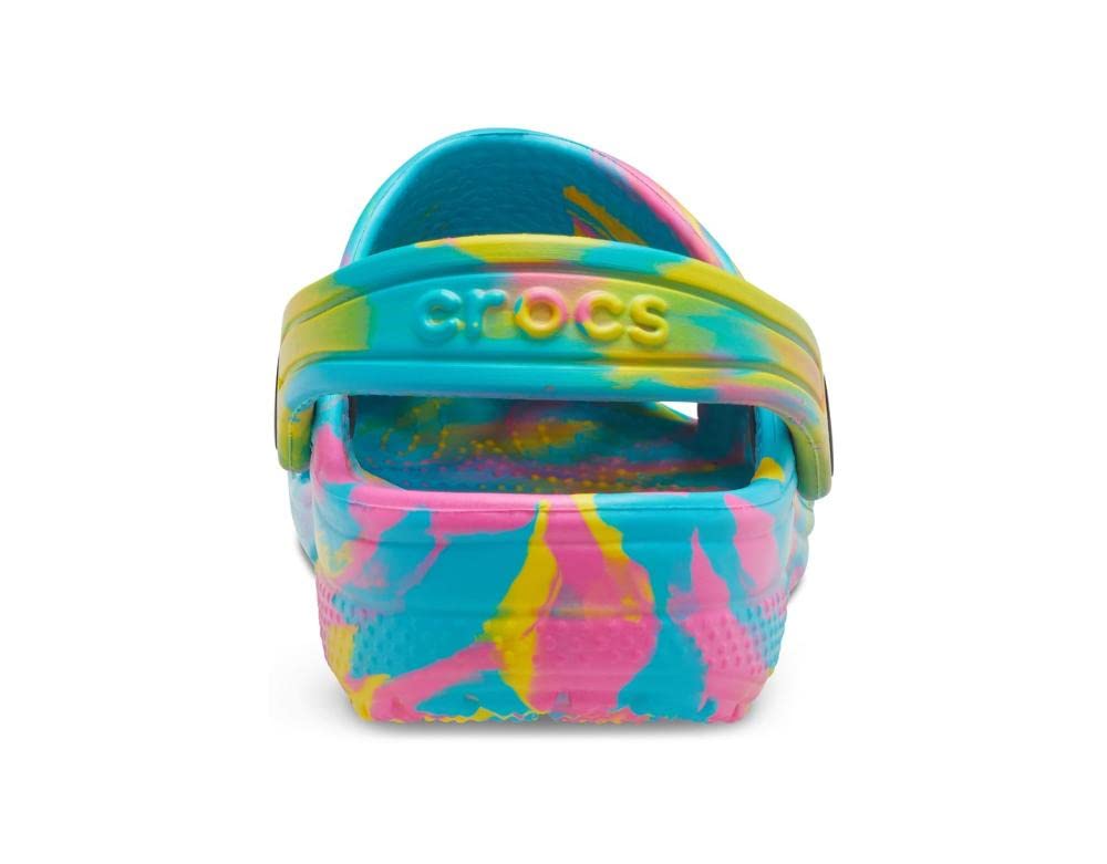 Crocs Kids' Classic Marbled Tie-Dye Clog | Comfortable Lightweight Slip-On Water Shoes for Boys & Girls | Perfect for Beach, Pool & Outdoor Play
