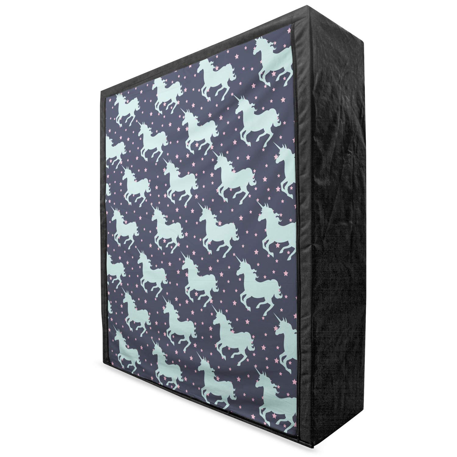 Ambesonne Unicorn Fabric Wardrobe - Portable Closet Organizer with Shelves, 59