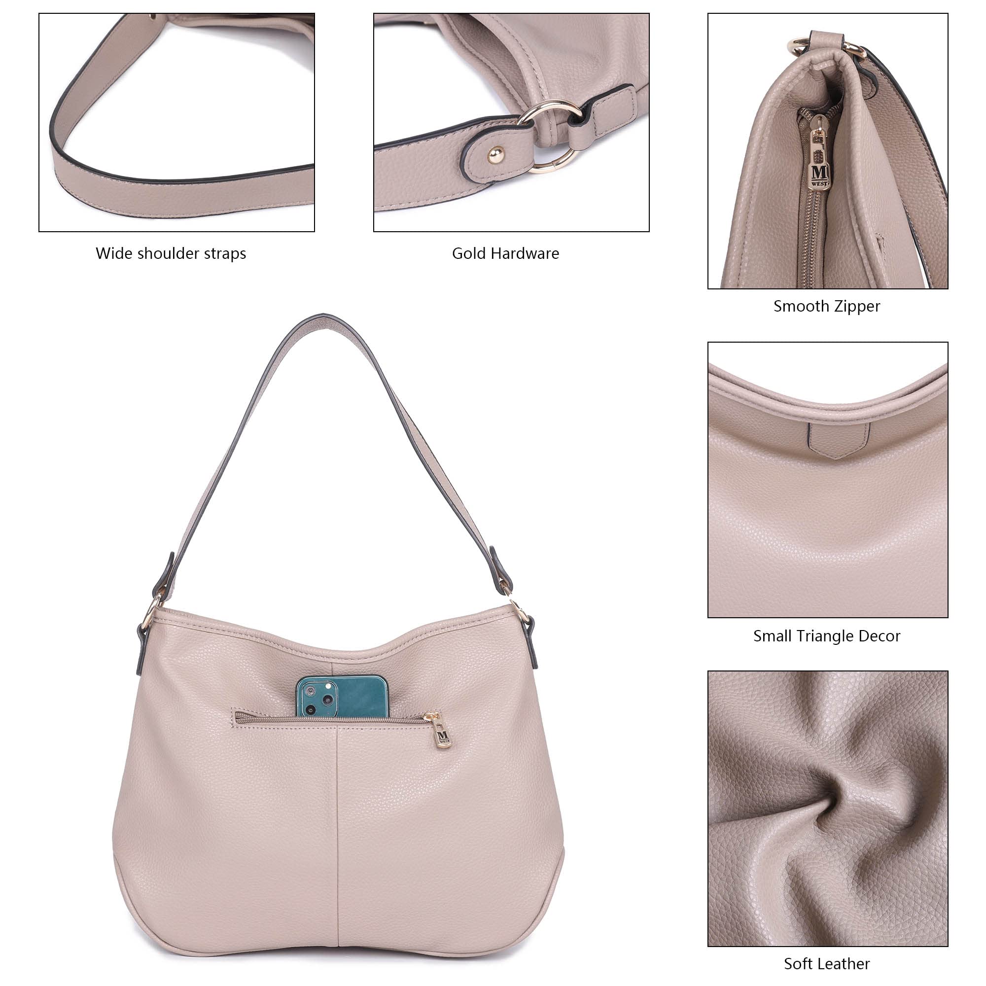 Montana West Soft Hobo Bags for Women - Stylish Leather Shoulder Purse & Handbag Satchel - Perfect for Work, Travel & Everyday Use