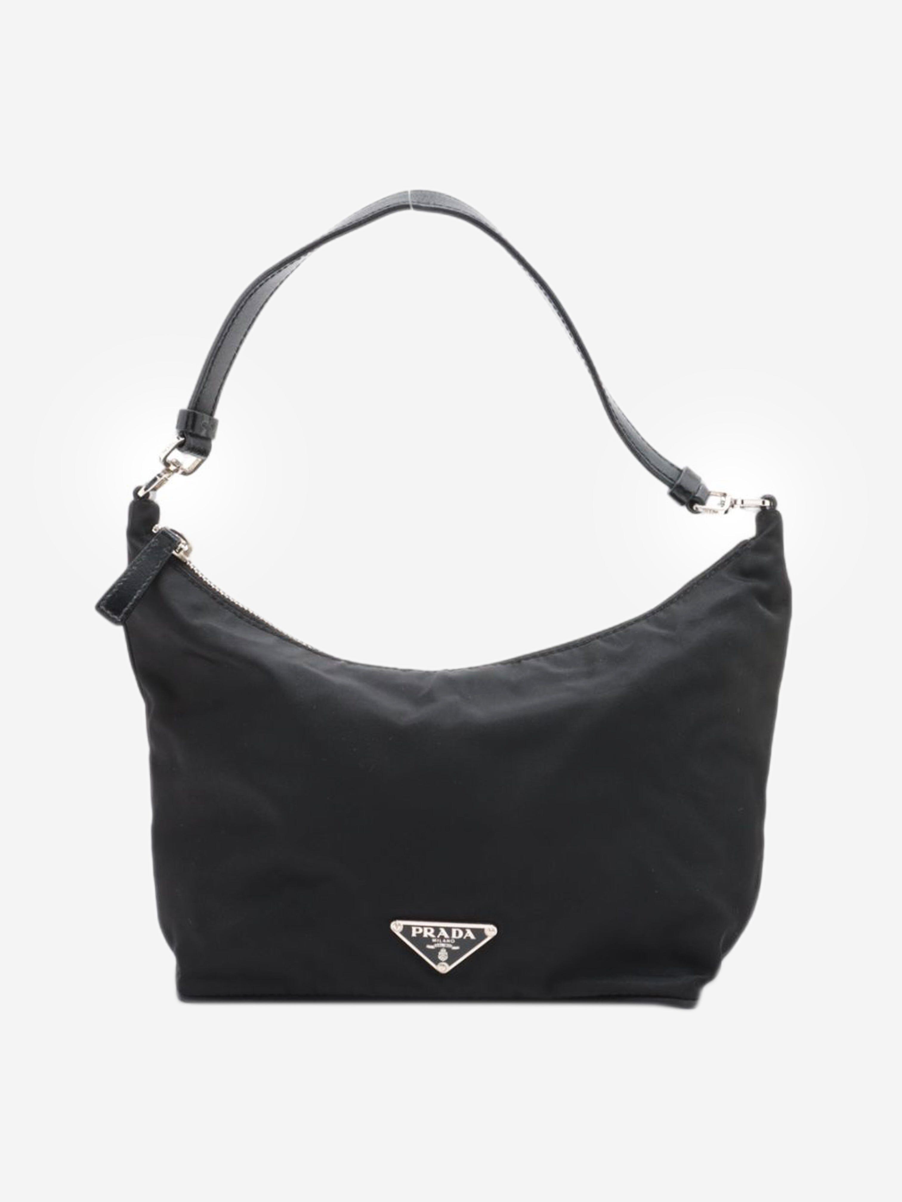 Stylish Black Nylon & Leather Shoulder Bag for Women - Durable Crossbody Purse with Adjustable Strap - Perfect for Work, Travel & Everyday Use