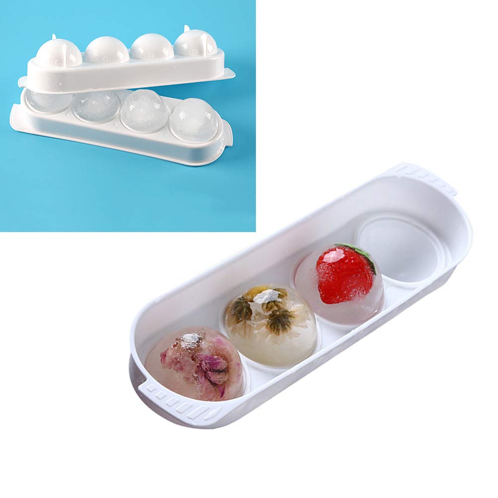 4-Piece Silicone Ice Cube Tray Set with Lids - Reusable BPA-Free Ice Molds for Cocktails, Coffee, Juice, Jelly, Fondant & Baking - Perfect for Parties, Home Bars & Kitchen Use