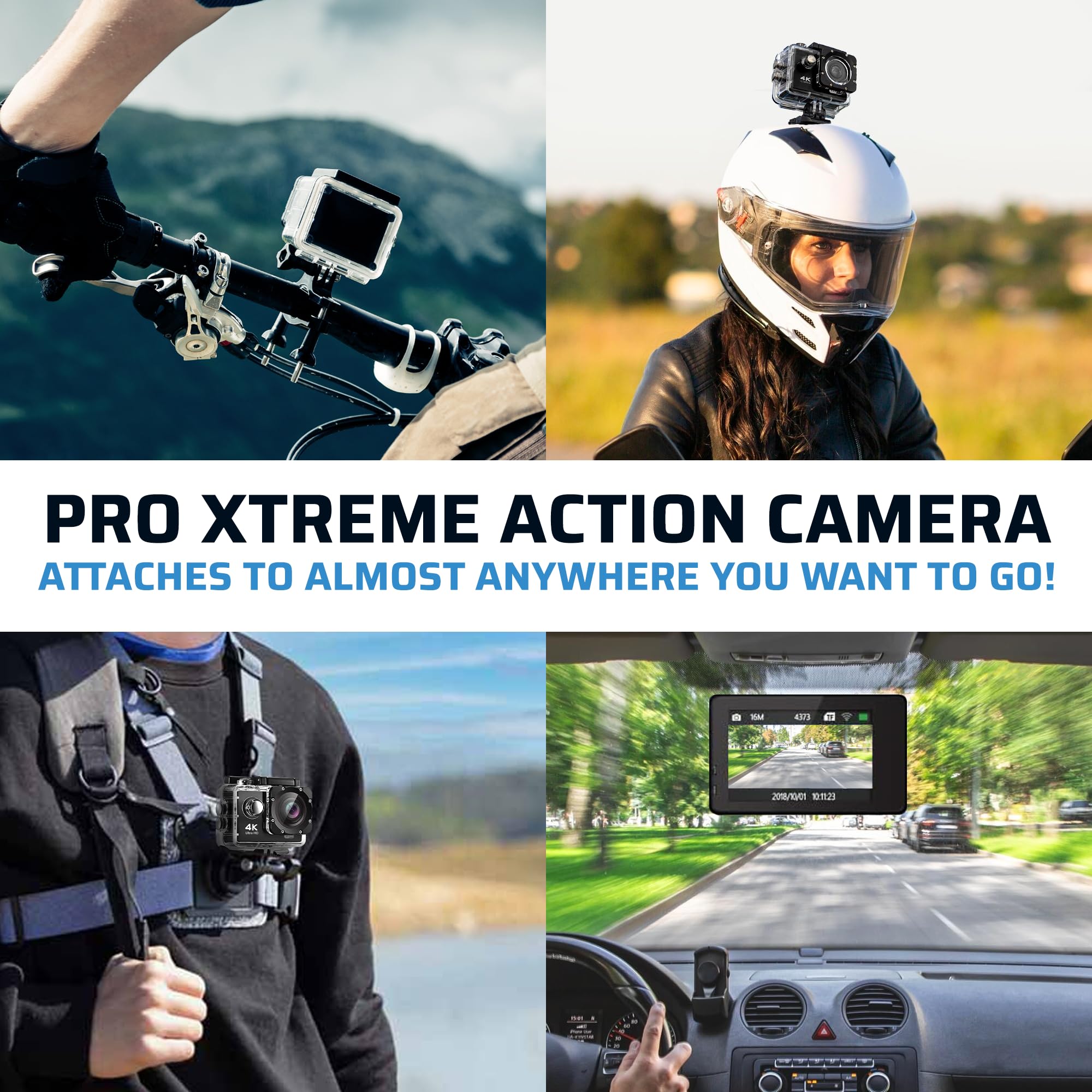 Pro Xtreme 4K Action Camera - Waterproof WiFi 170° Wide Angle for Snorkeling & Sports