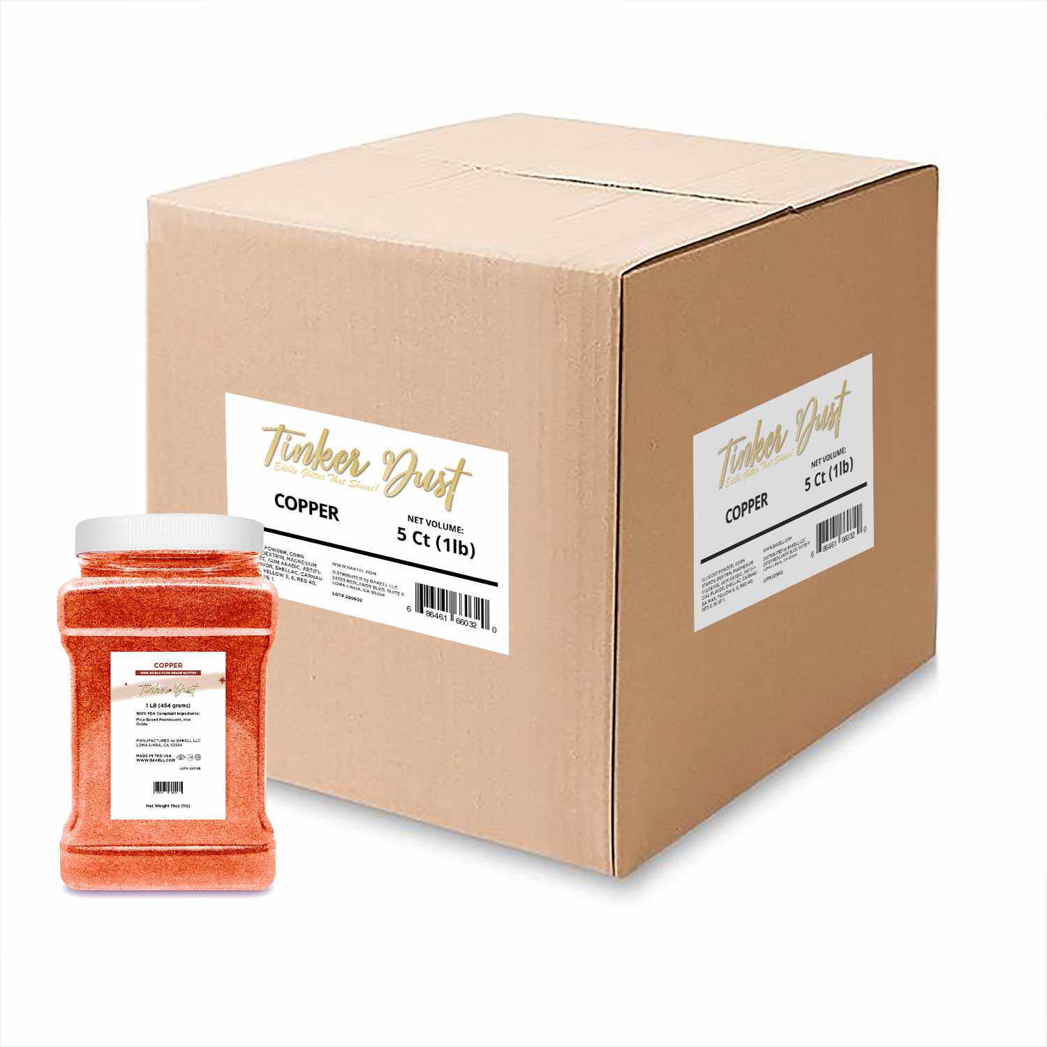 Premium Copper Tinker Dust® Glitter - EU Compliant Cosmetic Grade | Perfect for Nail Art, Body Makeup & DIY Crafts