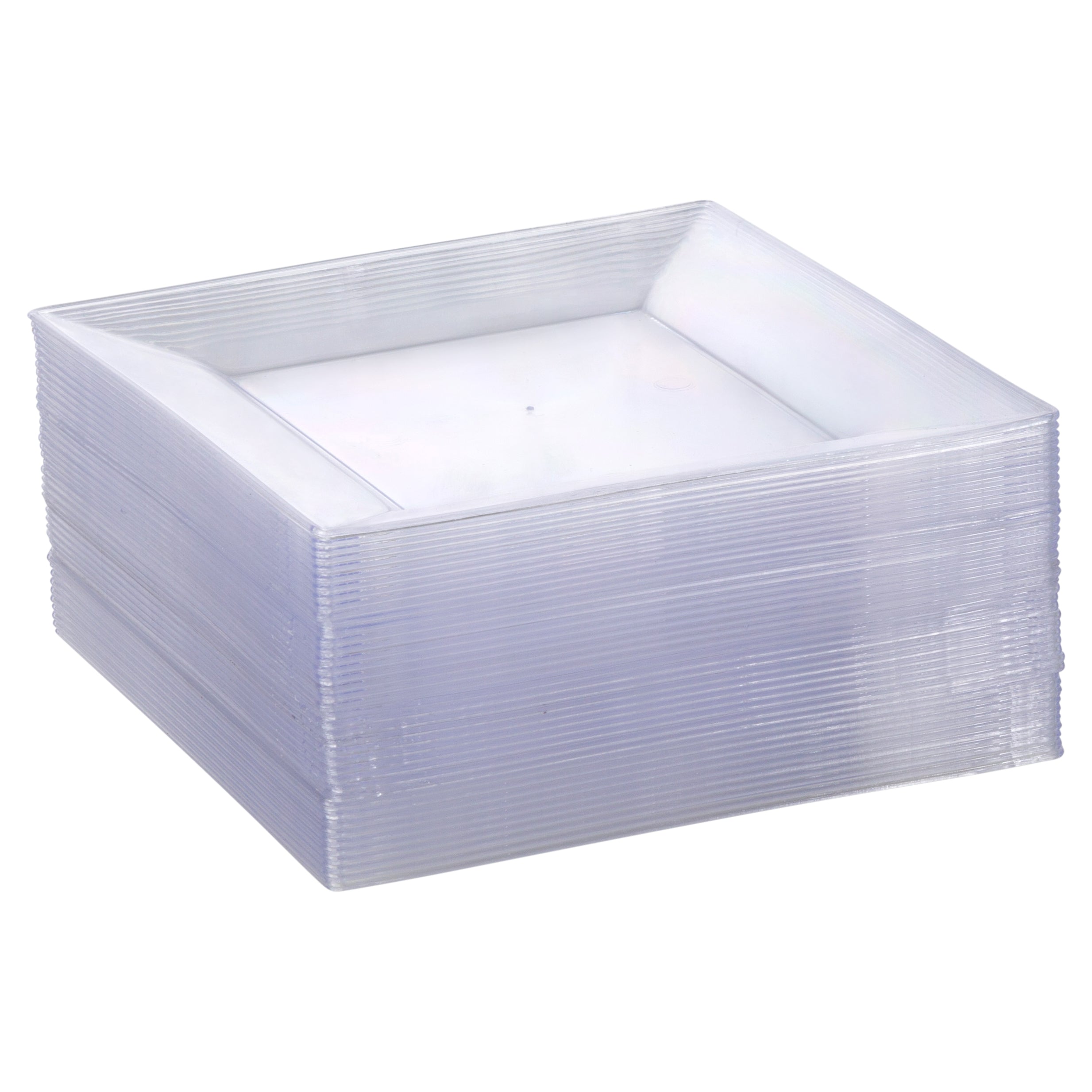 10-Pack Clear Square Plastic Plates - Durable BPA-Free Disposable Dinnerware for Parties, Picnics & Events - Carre