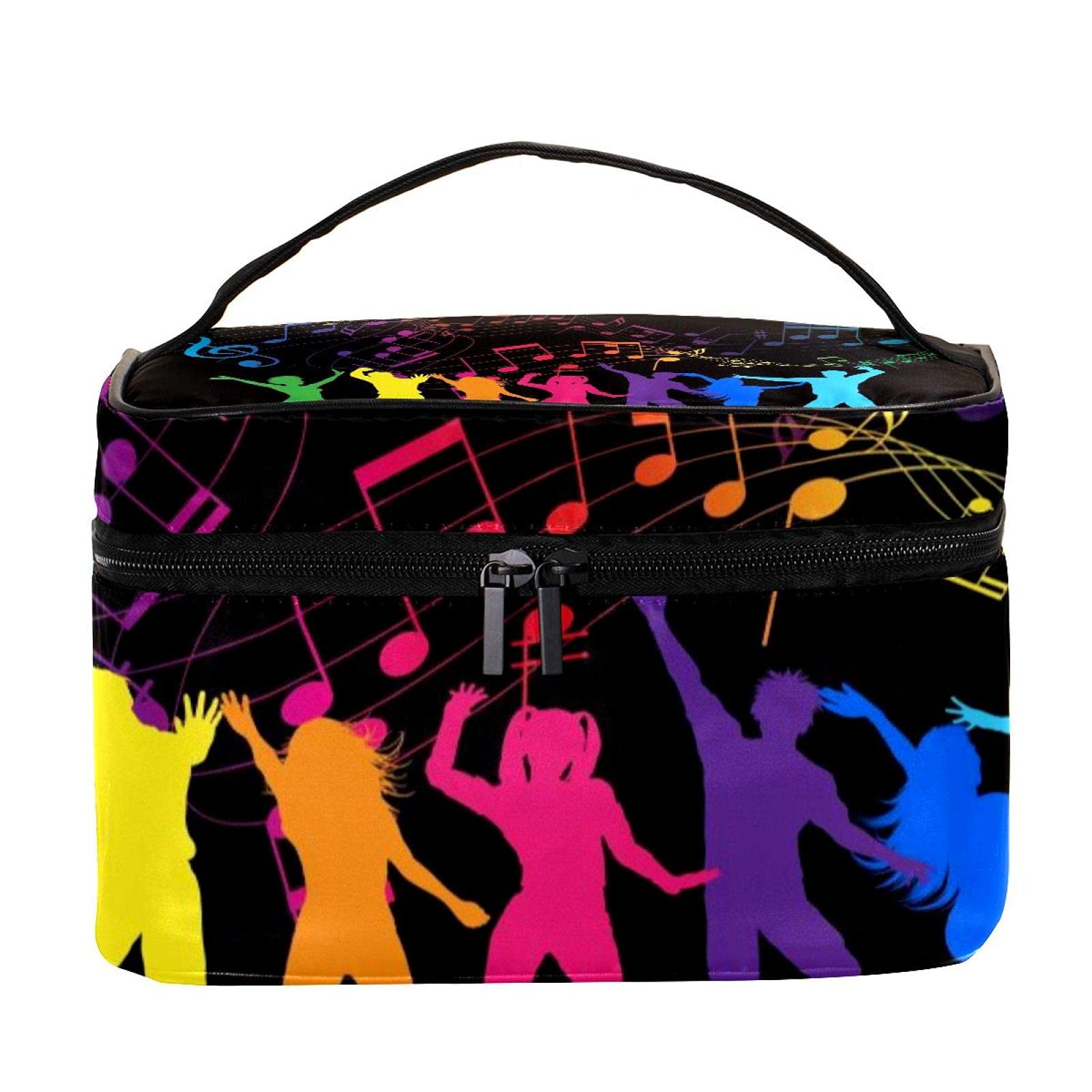 Music Notes Cosmetic Bag for Women - Large Travel Makeup Organizer with Zipper, Perfect for Travel & Daily Use