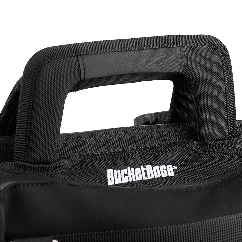 Bucket Boss HV ProTech Tool Case - Professional Series (65170-HV) Grey & Black - Durable Tool Bag for Electricians, Contractors & DIY Projects