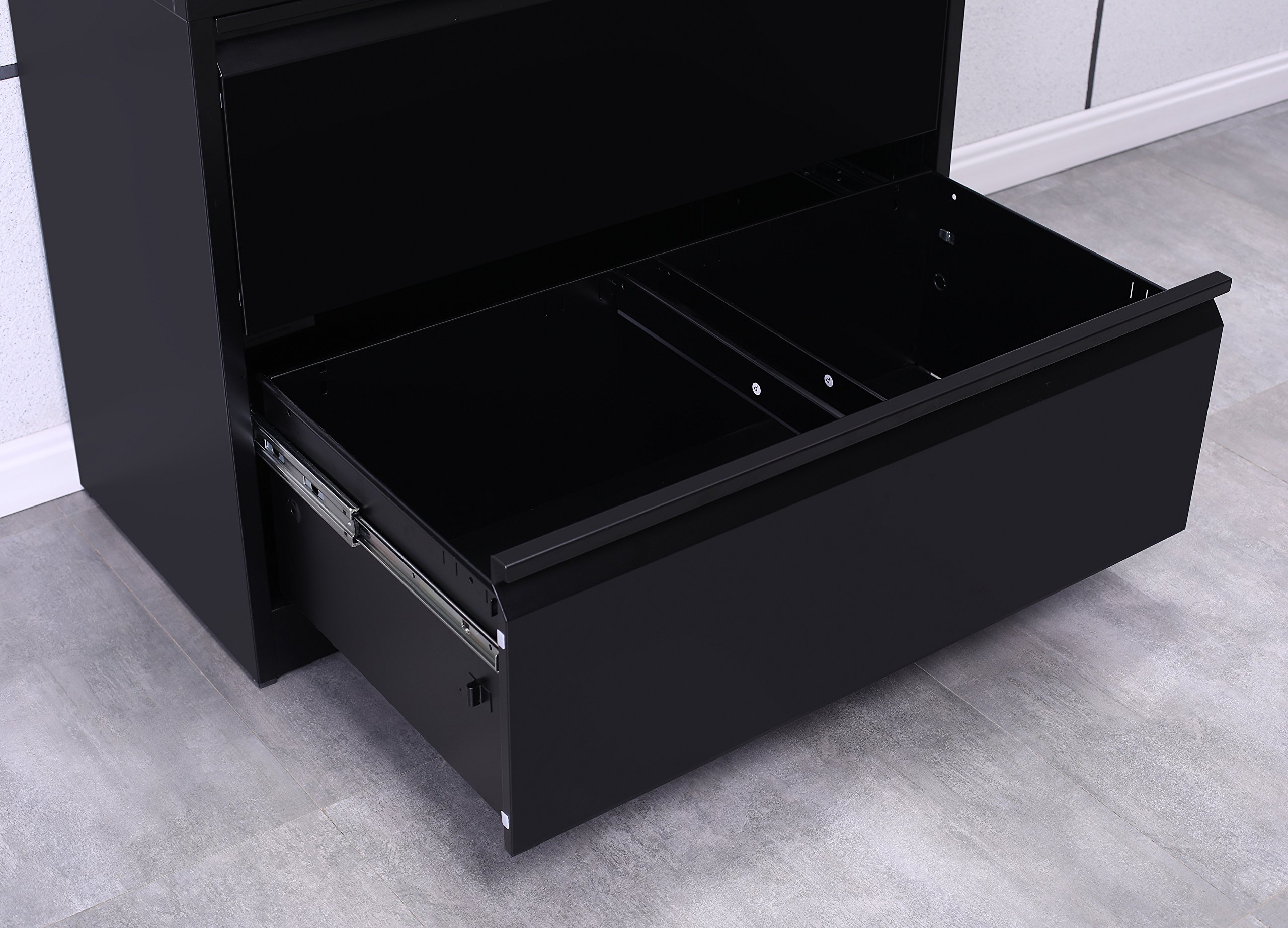 Heavy Duty 2-Drawer Lockable Metal Lateral File Cabinet for Home Office - Secure Document Storage & Organization (Black) | Perfect for Home, Office & Business Use