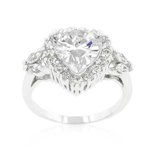 Heart Halo Engagement Ring - 14K Gold Diamond Wedding Band for Women | Perfect Proposal, Anniversary & Valentine's Day Gift