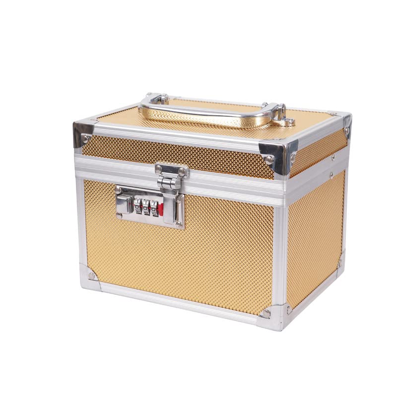 NAVMAV Vanity Case with Lock System - Multipurpose Travel Makeup Organizer with Mirror & Tiers Trays, Cosmetic Storage Box for Bridal, Jewelry, and Beauty Accessories - Perfect for Travel, Home, and Salon Use (1pc)