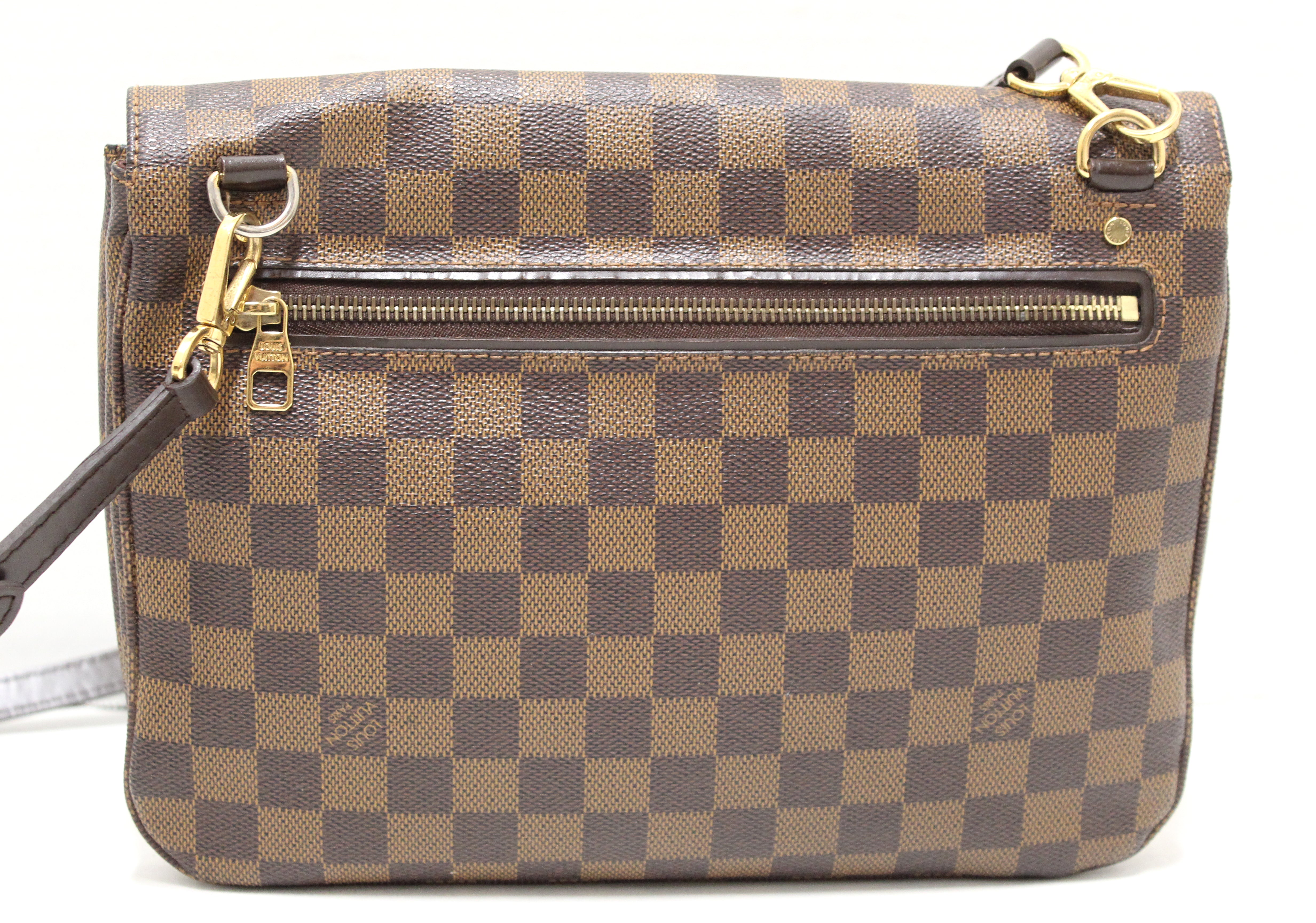 Authentic Louis Vuitton Damier Ebene Hoxton GM Messenger Bag for Men - Luxury Crossbody Shoulder Bag with Leather Trim - Perfect for Work, Travel & Daily Use