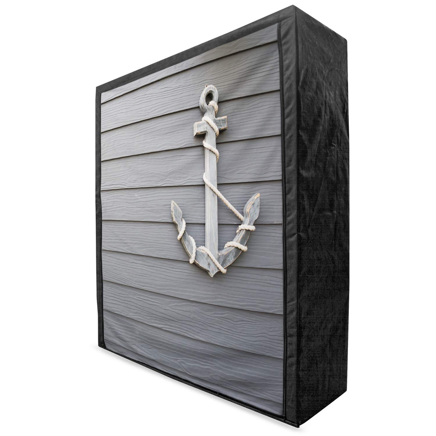 Ambesonne Anchor Portable Fabric Wardrobe with Wooden Marine Design - 59
