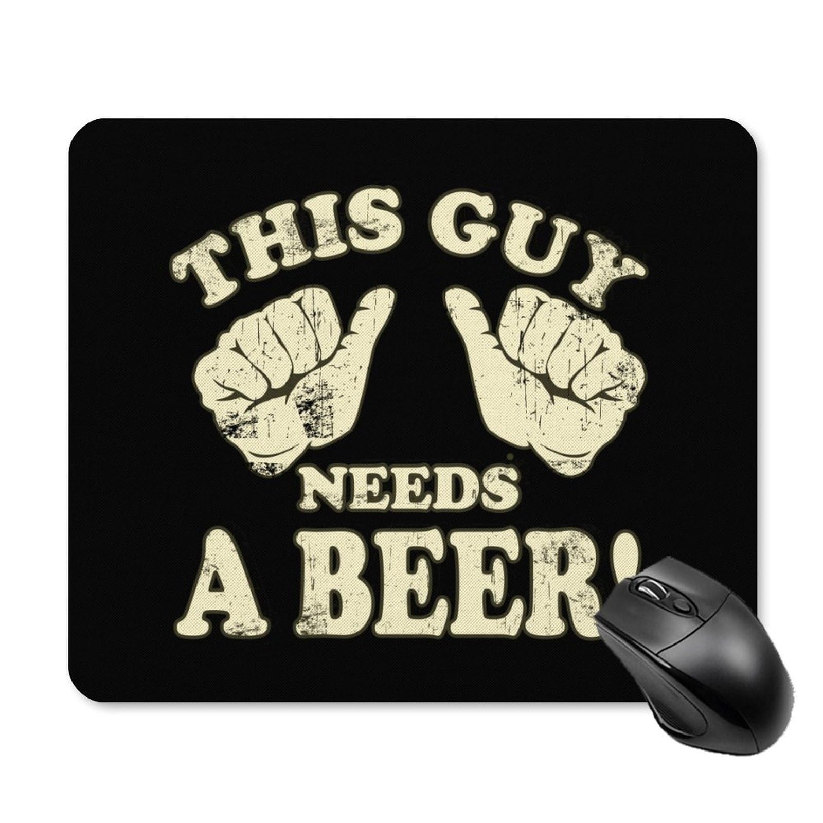 Durable Non-Slip Waterproof Gaming Mouse Pad - 25x30cm Unisex Office & Home Computer Accessory for Work & Gaming | This Guy Needs A Beer Design