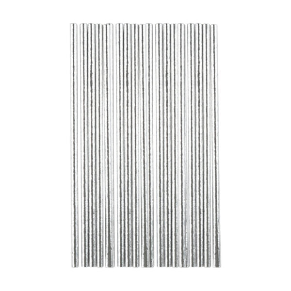Eco-Friendly Silver Paper Straws 24 Pack - Biodegradable & Disposable Drinking Straws for Parties, Cocktails, Smoothies, and Home Use