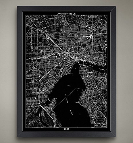 Jacksonville Map Art Print - Home & Office Wall Decor for Coastal Style