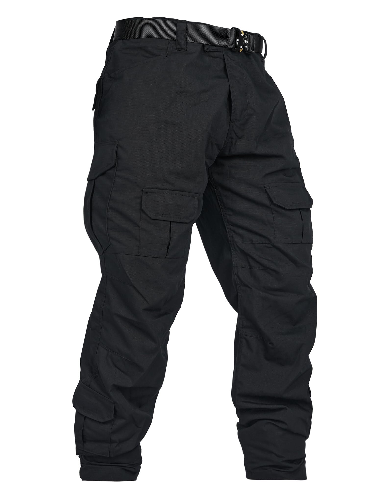 Men's Tactical Cargo Pants - Camouflage Ripstop Hiking & Work Pants with 10 Pockets (No Belt Needed) - Perfect for Outdoor Adventures, Military Training & Casual Wear