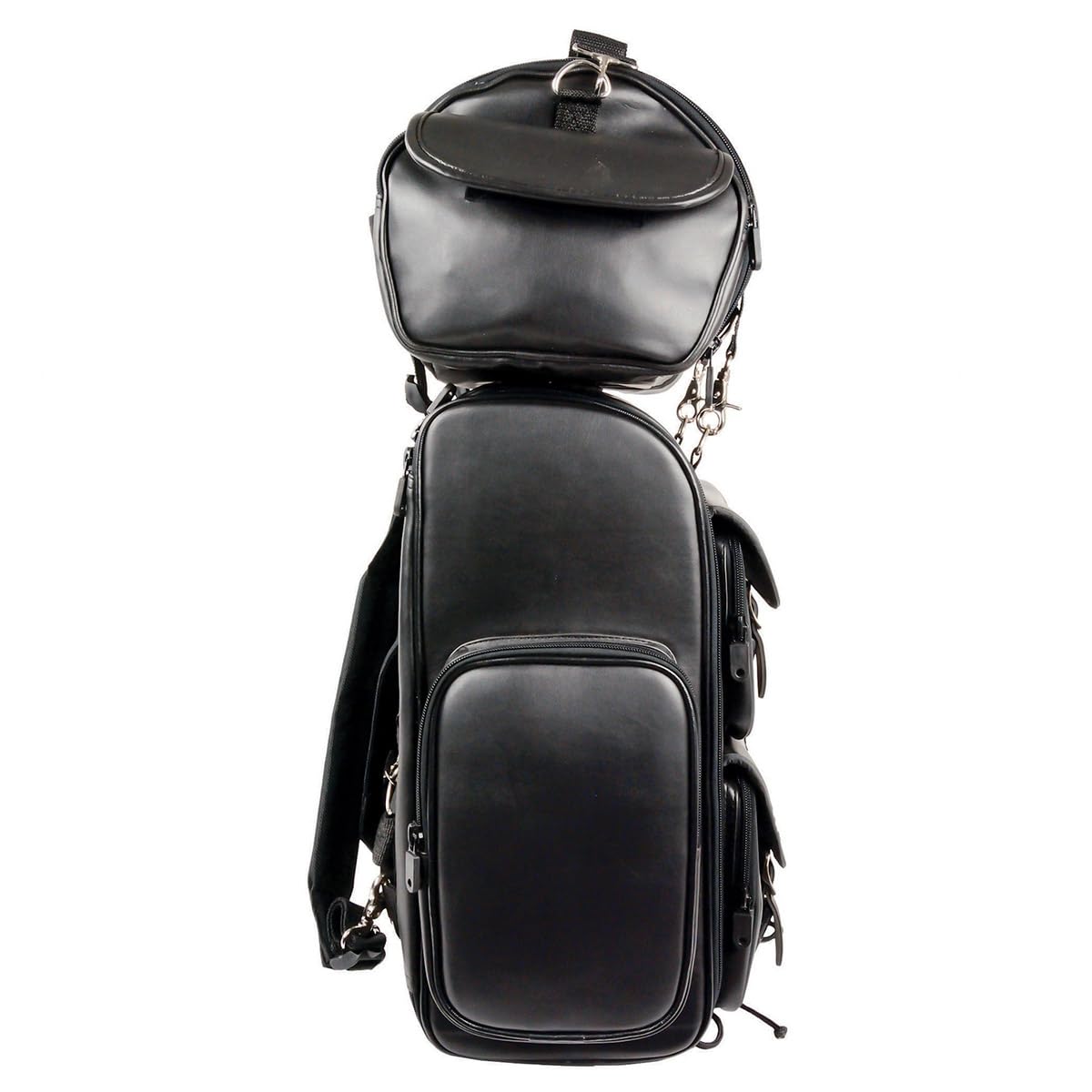 Milwaukee Performance SH672 X-Large Black PVC Motorcycle Touring Pack - 2-Piece Waterproof Luggage Set with Reflective Piping for Harley, Honda & Cruiser Bikes | Perfect for Long Road Trips & Adventure Travel