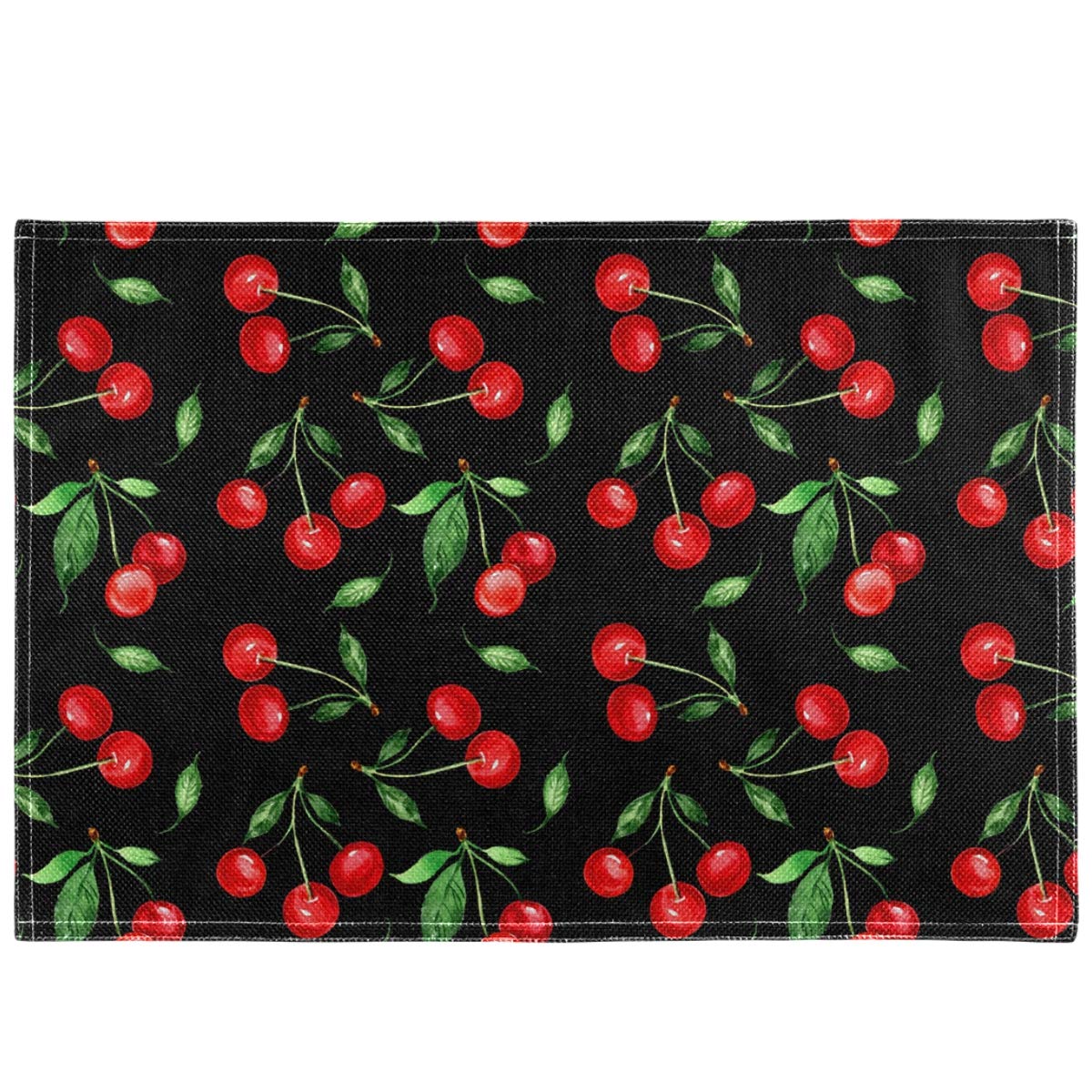 Oarencol Waterproof Cherry Summer Fruit Placemats - Heat-Resistant & Washable Kitchen Table Mats for Dining Room Decor (18x12 Inch) - Perfect for Picnics, Dinner Parties & Home Decoration