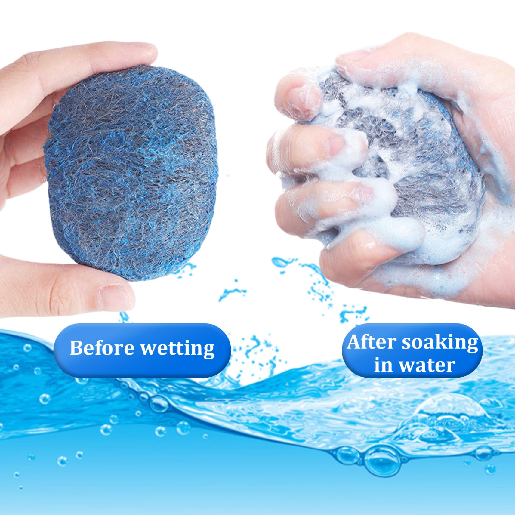 10Pcs Steel Wool Soap Pads - Heavy Duty Metal Scouring Pads for Kitchen Cleaning | Pre-Soaped Disposable Scrubbing Pads for Tough Grease, Oil & Stains | Perfect for Pots, Pans, Grills & Oven Racks
