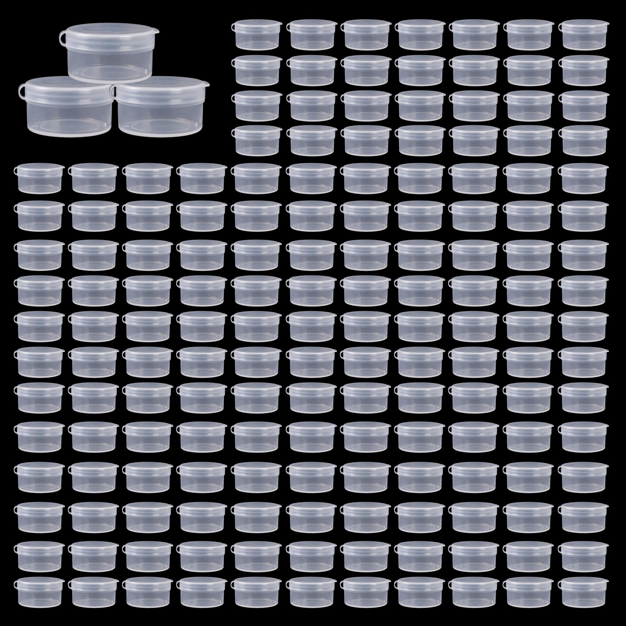 150pcs Clear Plastic Cosmetic Jars 7g/7ml with Snap Lids - Travel-Friendly Mini Containers for Makeup Samples, Skincare & Beauty Products | Airtight Storage for Home, Salon & Travel Organization