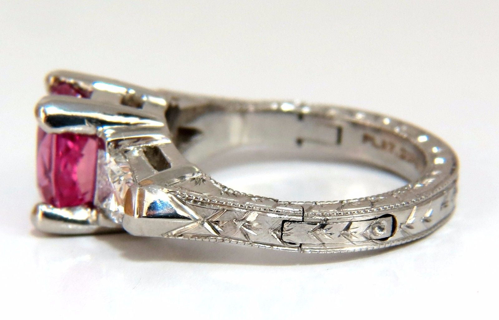 AGL Certified Natural Pink Sapphire Shield Cut Diamond Ring in Platinum for Arthritis Relief – Perfect for Weddings, Anniversaries & Special Occasions