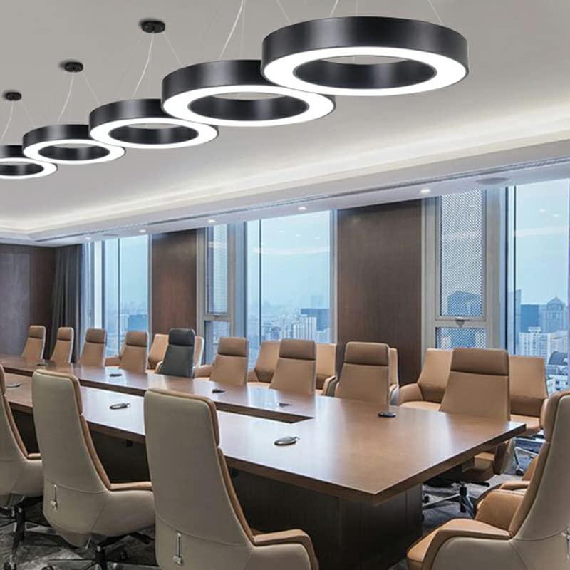 Modern White LED Acrylic Circle Pendant Light - 19.5 Inch Contemporary Ceiling Lamp for Dining Room, Kitchen Island & Bedroom Lighting