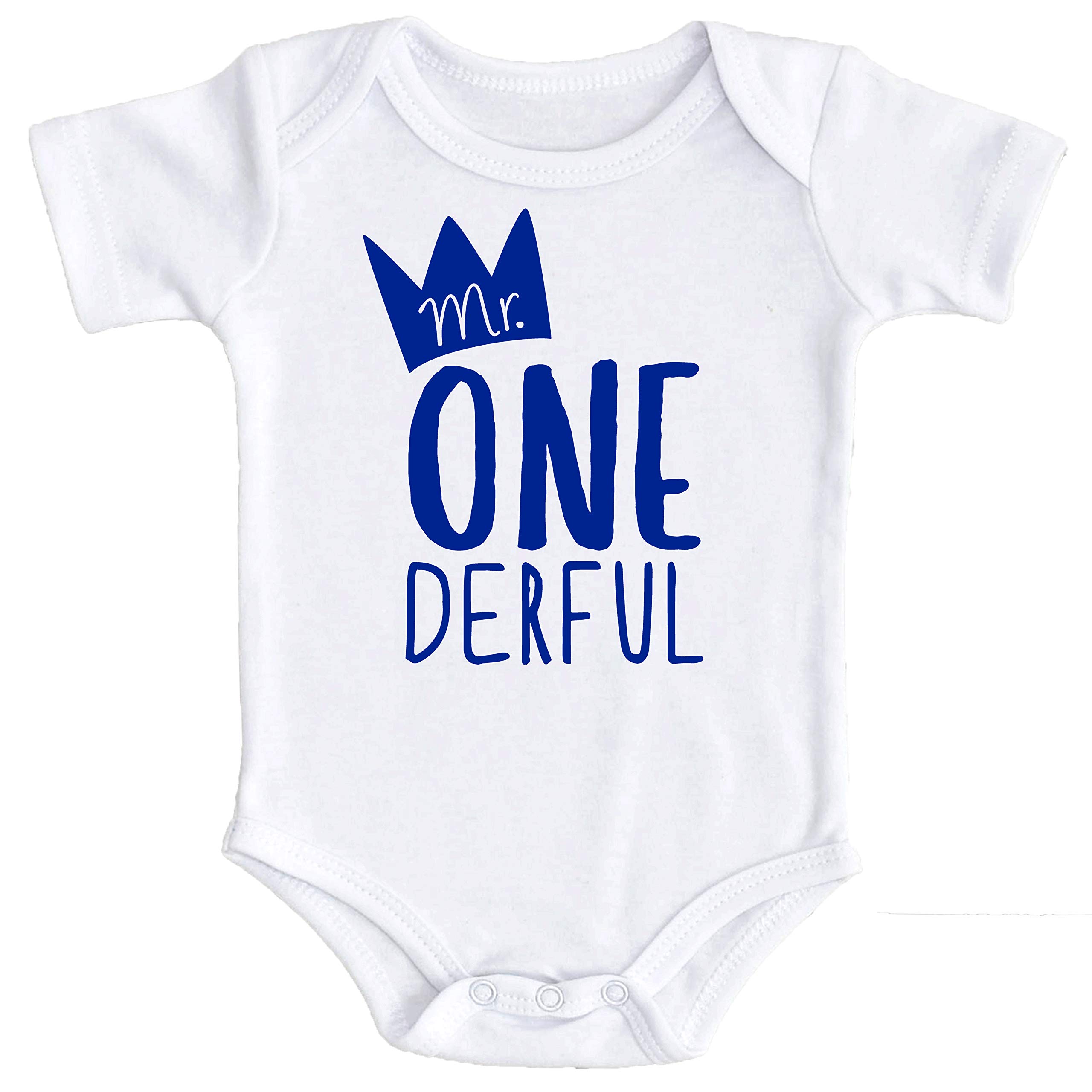 Olive Loves Apple Mr One-Derful Baby Boys 1st Birthday Outfit - Cute First Birthday Bodysuit for Boys | Perfect for Birthday Photos, Parties & Special Celebrations