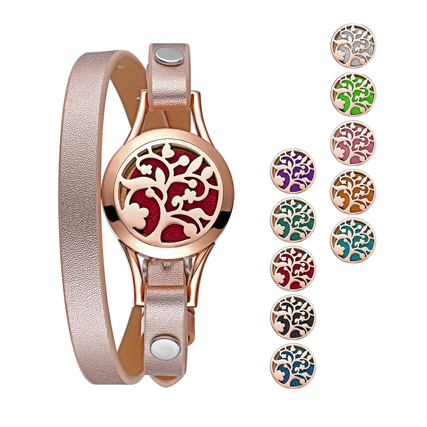 OIDEA Stainless Steel Aromatherapy Diffuser Bracelet with 10 Washable Pads - Essential Oil Jewelry Gift Set for Women, Girls & Mothers (Perfect for Yoga, Meditation & Stress Relief)