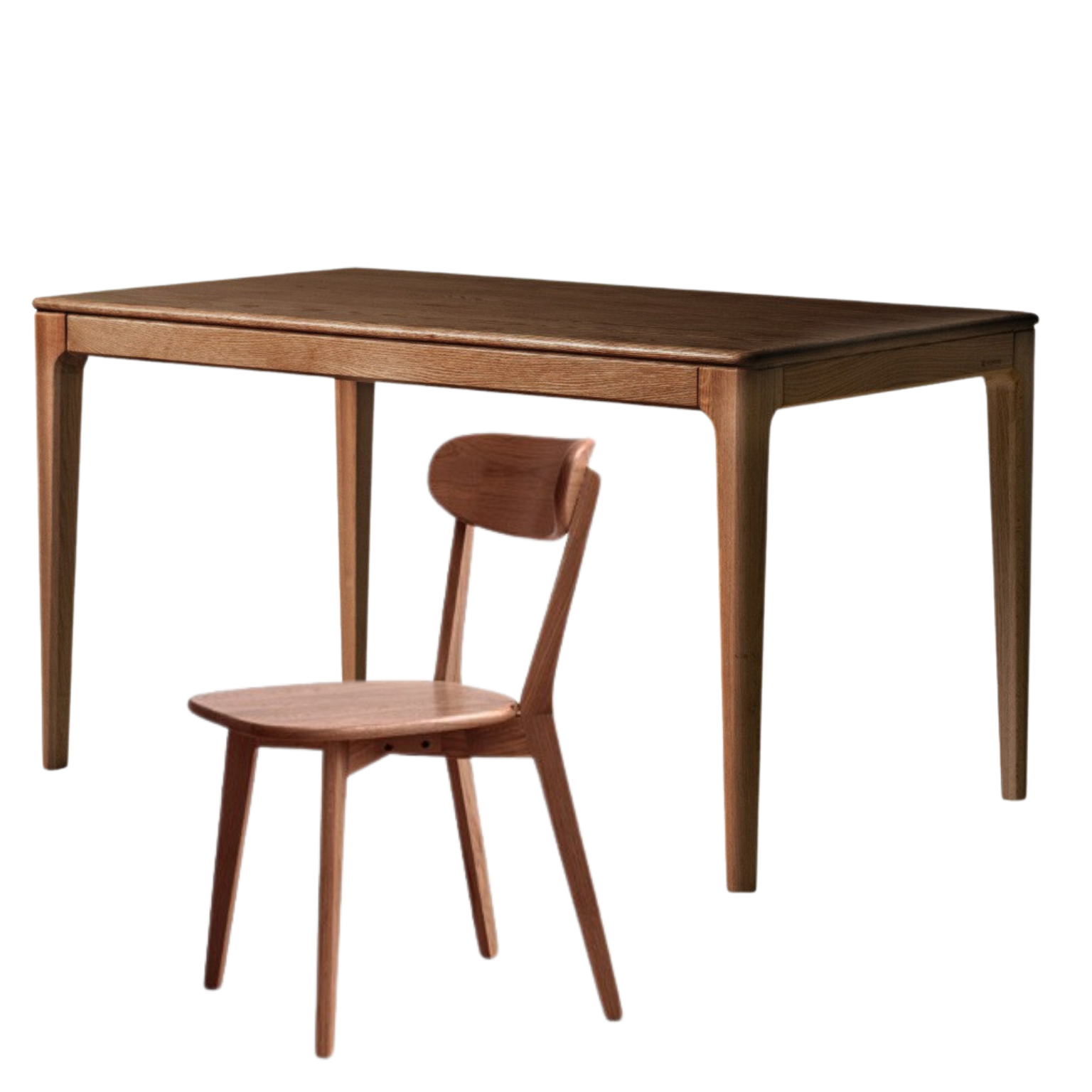 62.9x33.4x29.5 inch / 160x85x75.8 cm /  walnut color / Oak Dining table + chairs 4 pcs