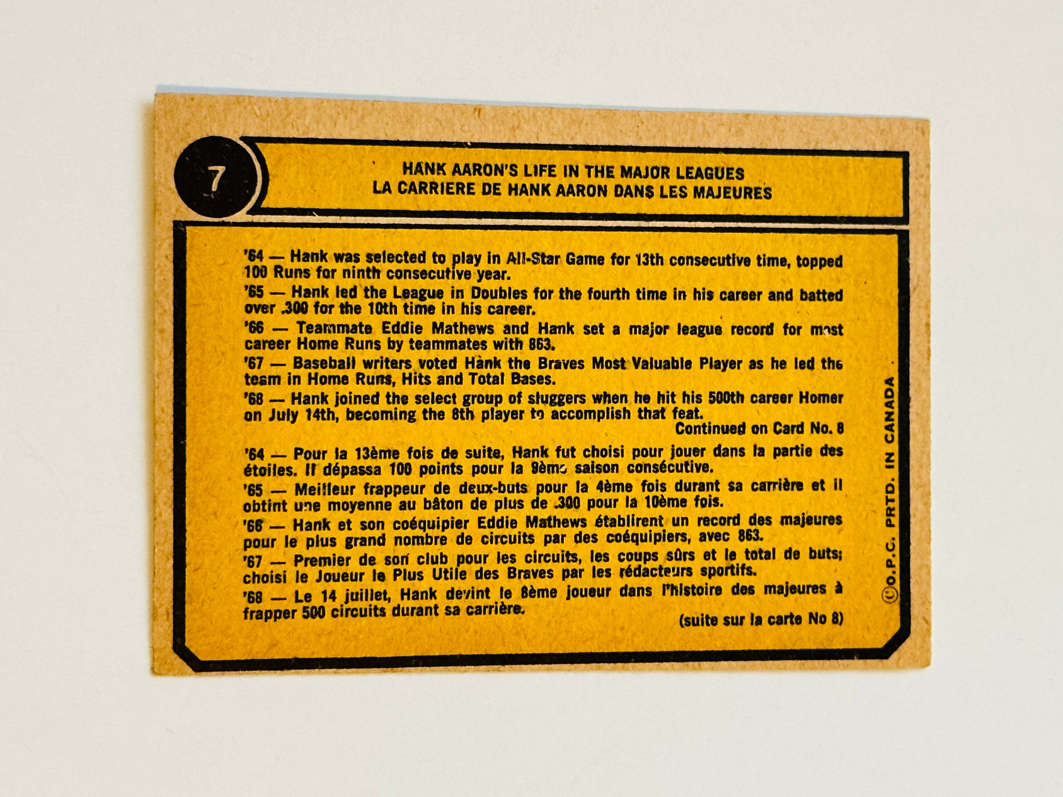 1974 Hank Aaron OPC Baseball Card - Rare High Grade Collectible for Sports Memorabilia & Investment - Perfect for Display, Trading, and Baseball Fans