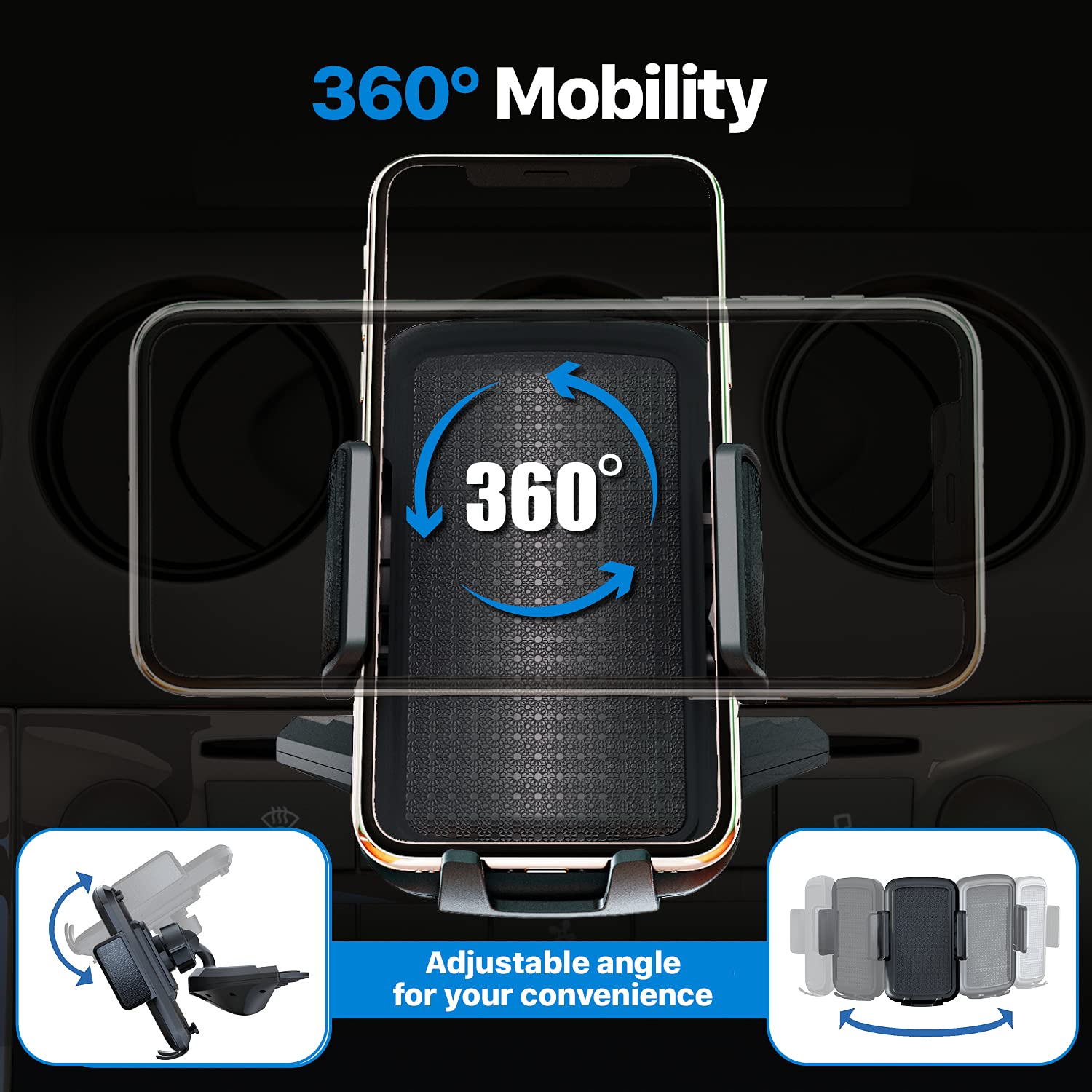 Bestrix Universal CD Slot Car Phone Holder - Strong Grip Hands-Free Car Mount for iPhone 14/13/12/11 Pro/XS Max/XR/X/8/7/6 Plus & Galaxy S22/S21/S20/S10+/S9 - Perfect for Safe Driving & GPS Navigation