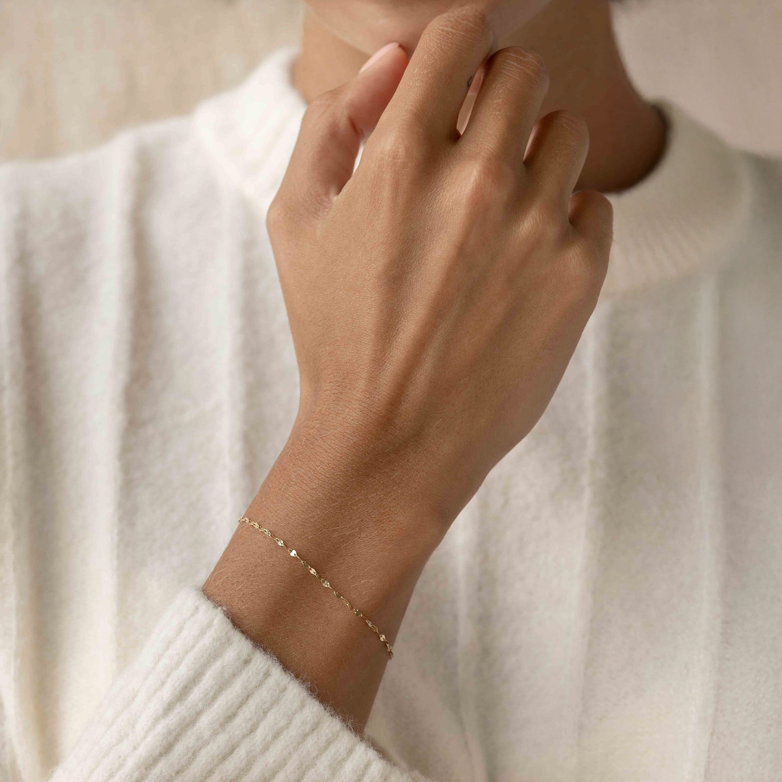 14k Gold Petal Chain Bracelet - Elegant Floral Jewelry for Women | Perfect for Weddings, Anniversaries & Everyday Wear