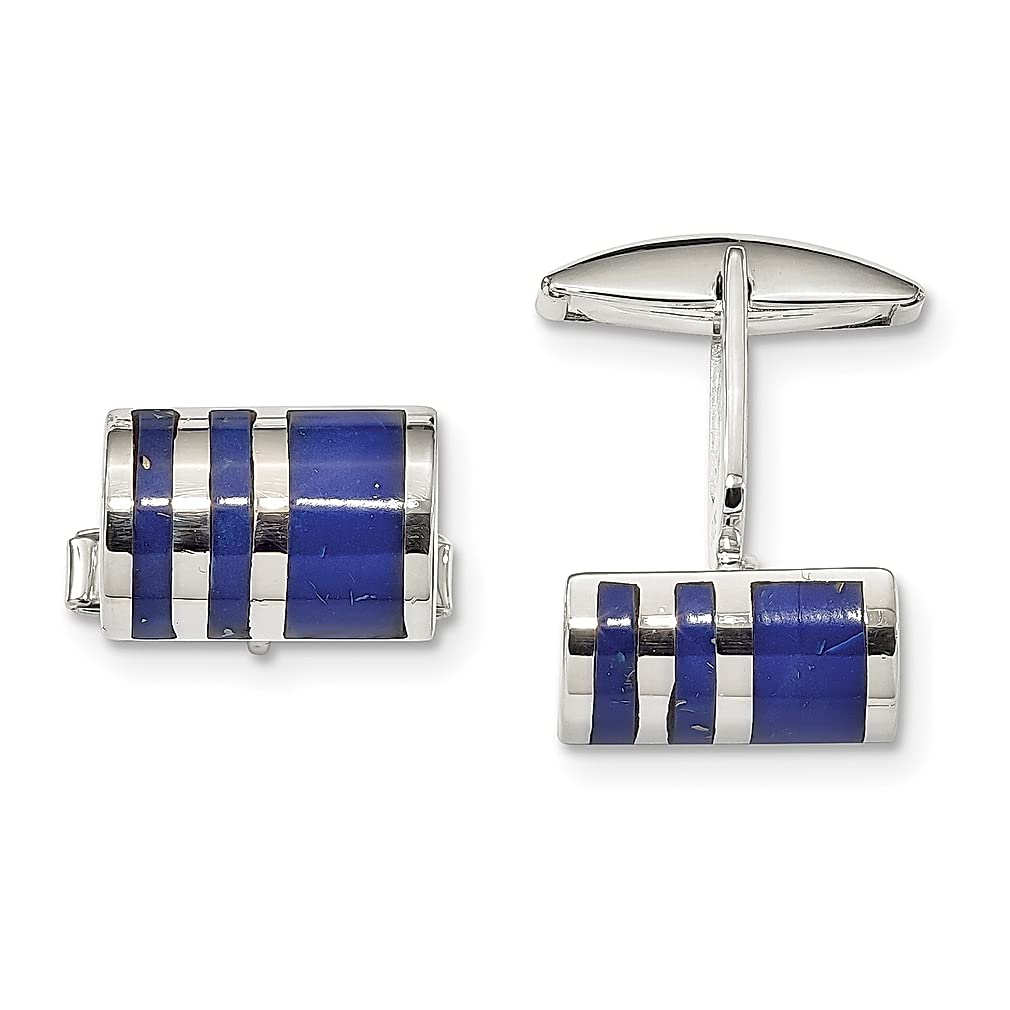 925 Sterling Silver Lapis Lazuli Cufflinks for Men - Elegant Dress Shirt Accessories, Perfect Father's Day Gift & Formal Wedding Jewelry for Him - Ideal for Business Meetings, Special Occasions & Stylish Outfits