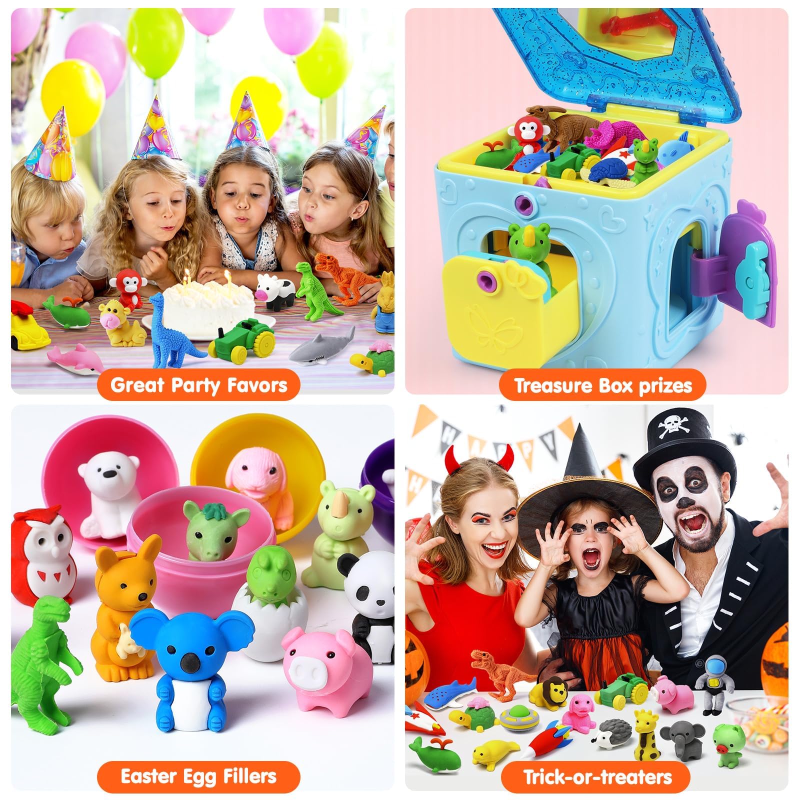 100-Pack 3D Animal Puzzle Erasers - Fun Take Apart Desk Pets for Kids, Bulk Classroom Prizes, Party Favors & School Supplies - Perfect for Treasure Boxes, Goodie Bags & Back-to-School Gifts (Random Styles) - Great for Learning, Playtime & Creative Fun