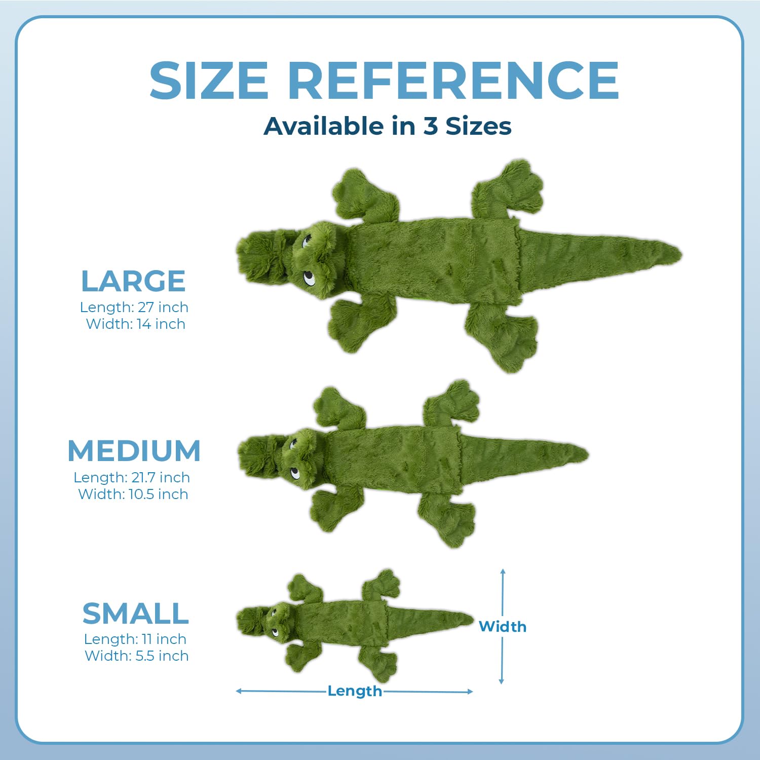 2-in-1 Squeaky Dog Toy for All Pets - No Stuffing, Durable Fabric - Indoor Play & Bottle Holder (Alligator, Medium)