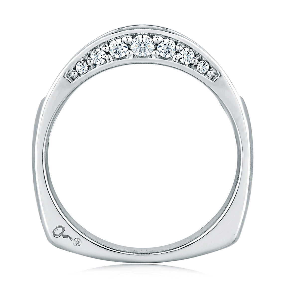 Elegant Diamond Band Ring with Diamond Studded Profile - Perfect for Weddings, Anniversaries & Special Occasions
