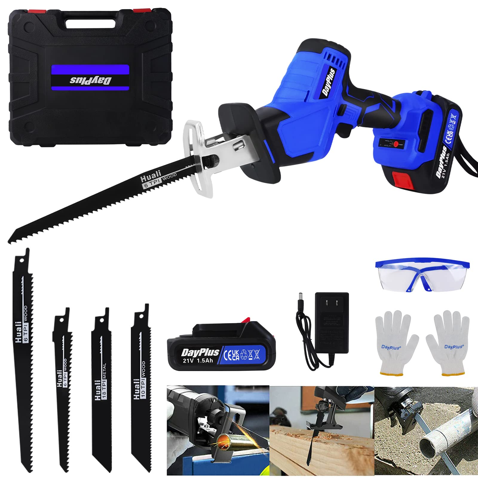 21V Cordless Brushless Reciprocating Saw - Wood & Metal Cutting for DIY & Tree Pruning
