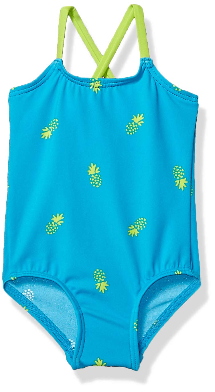 Amazon Essentials Baby Girls' One-Piece Swimsuits - UPF 50+ Sun Protection, Soft & Stretchy Swimwear for Toddlers - Perfect for Pool, Beach & Summer Water Play