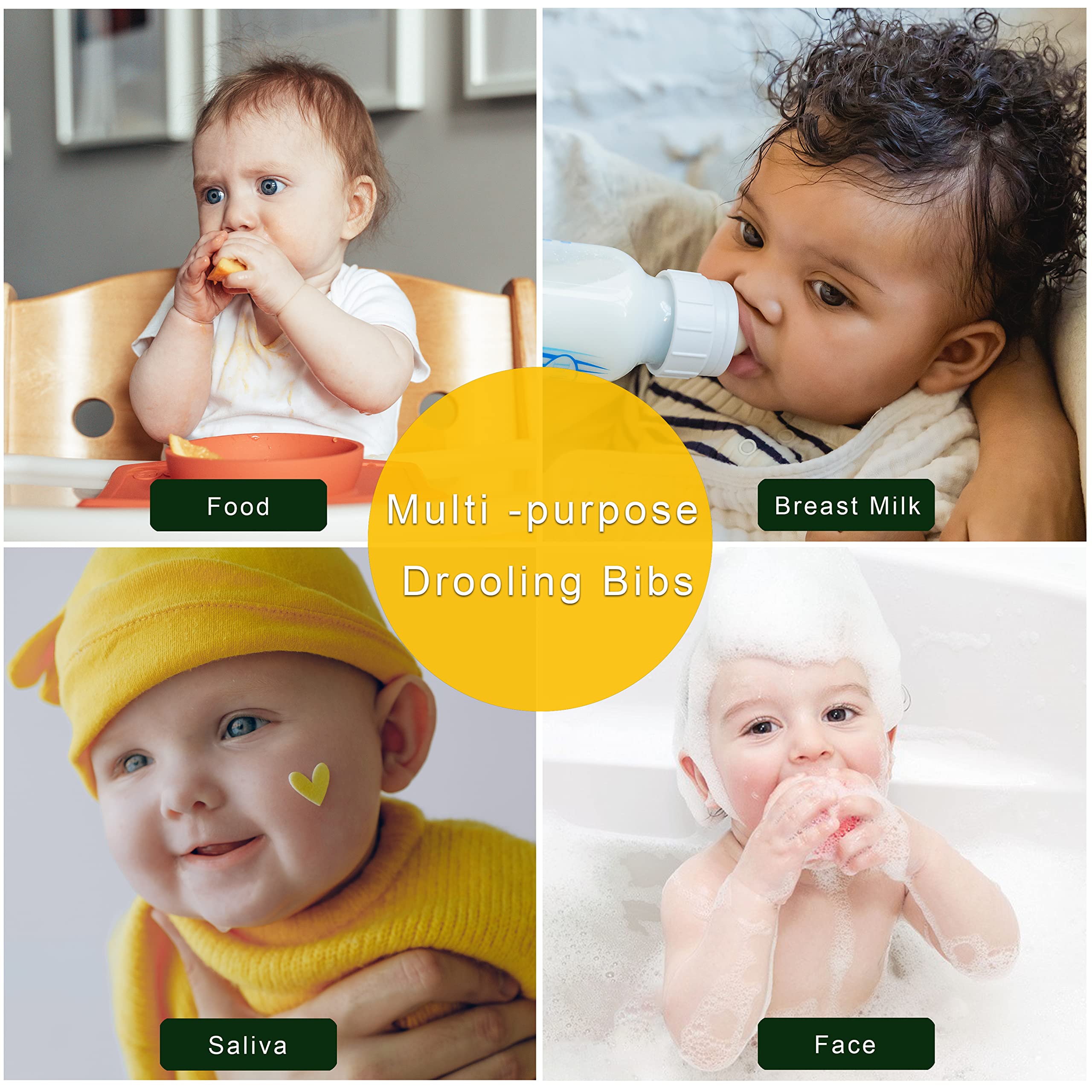 Baby Bandana Drooling Bibs Set - 100% Soft Muslin Cotton Teething Bibs for Newborns, Boys & Girls - Unisex Toddler Bibs for Drool Control & Messy Meals - Perfect for Daycare, Feeding Time & Teething Relief
