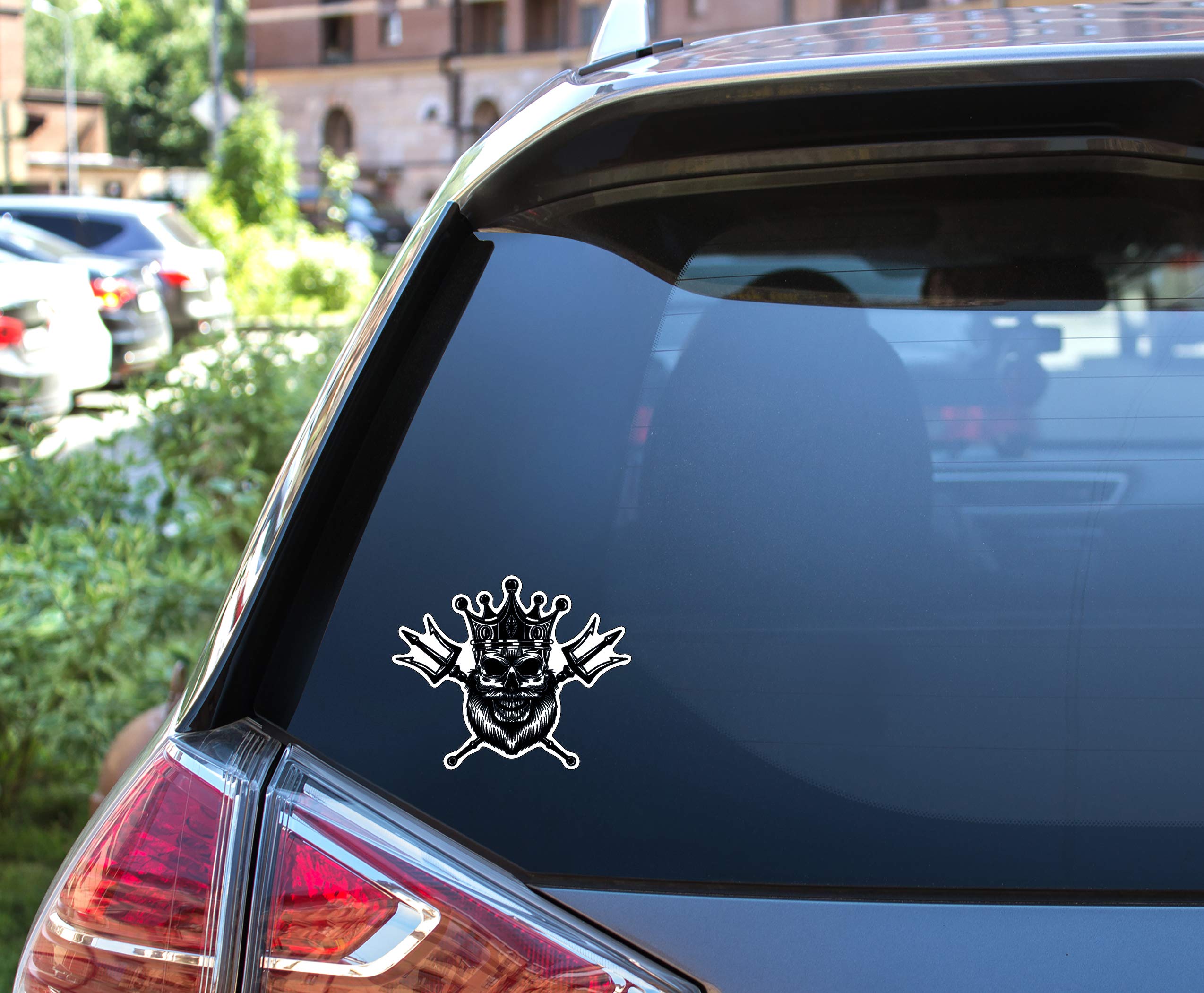 Nautical King Vinyl Decal - Waterproof Sea Ocean Beach Bumper Sticker with Trident Design - Perfect for Laptops, Tumblers, Windows, Cars, Trucks & Walls - Great for Beach Themed Decor, Boat Accessories and Coastal Home Decoration