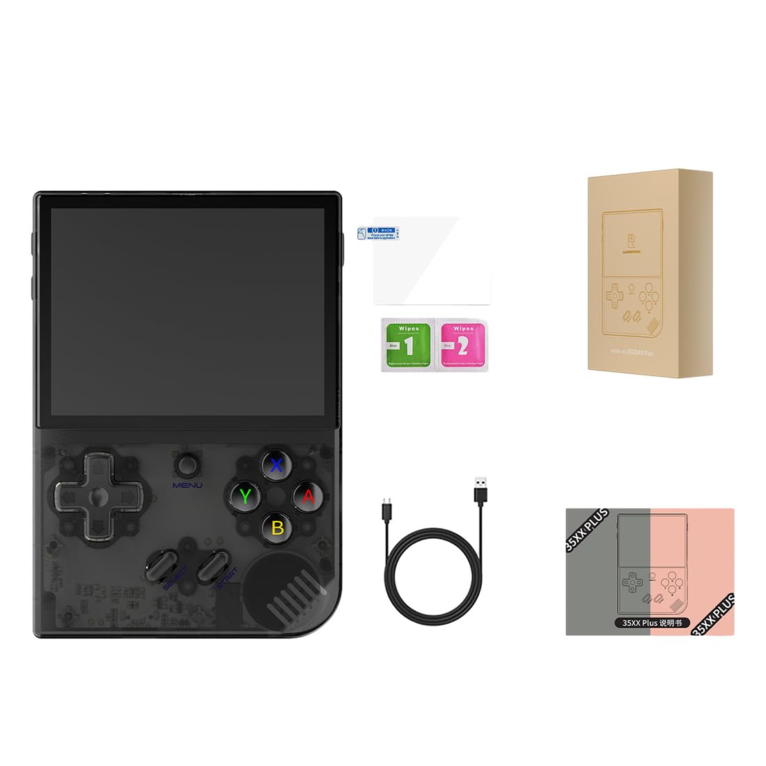 RG35XX Plus Handheld Game Console - 64GB Built-in 4862+ Retro Games, 3.5
